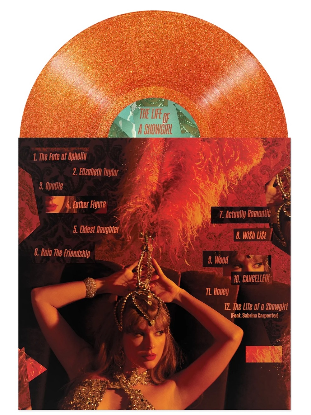 THE LIFE OF A SHOWGIRL: SWEAT AND VANILLA PERFUME PORTOFINO ORANGE GLITTER VINYL - Picture 2 of 4